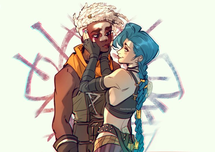 jinx, arcane jinx, and ekko (league of legends and 1 more) drawn by breno54885594