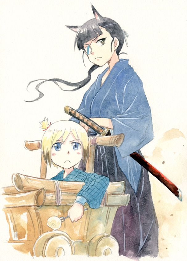 erica hartmann and sakamoto mio (world witches series and 2 more) drawn by agahari