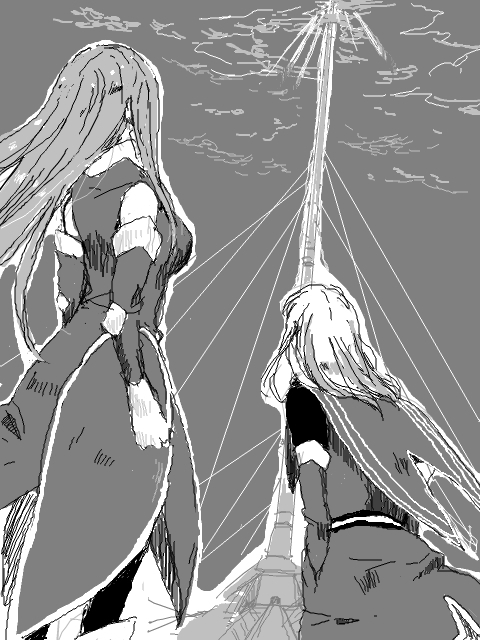 tear grants and jade curtiss (tales of and 1 more) drawn by tayura