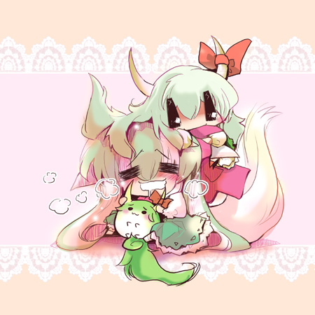 kamishirasawa keine and ex-keine (touhou) drawn by usoneko