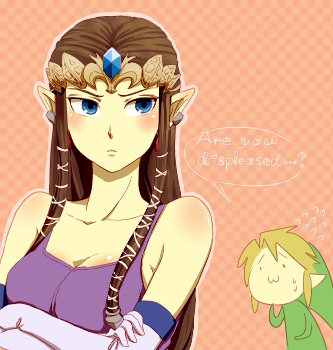 link and princess zelda (the legend of zelda and 1 more) drawn by saiba_(henrietta)