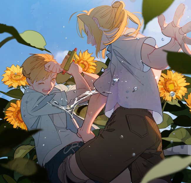 edward elric and alphonse elric (fullmetal alchemist) drawn by p0ckylo