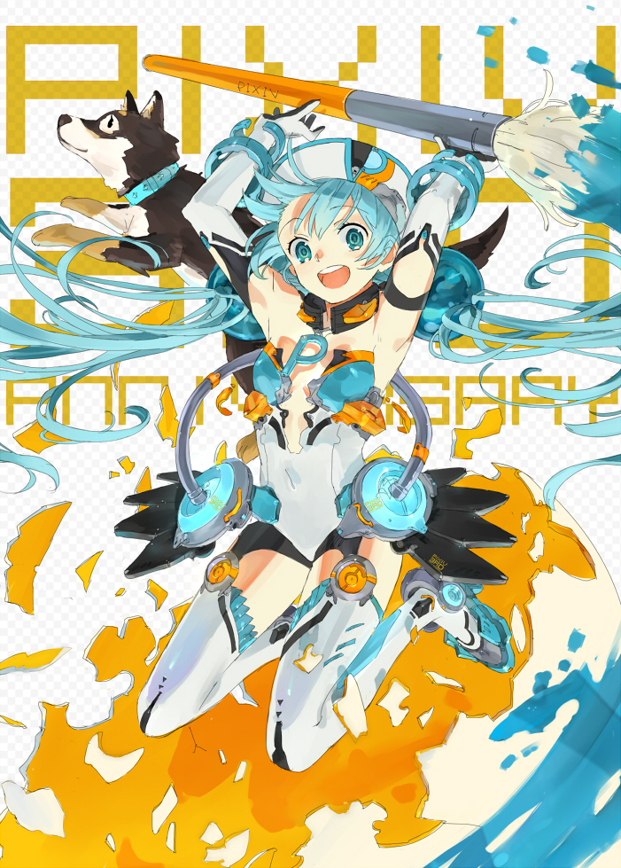 pixiv-tan and chobi (pixiv) drawn by 01_0219