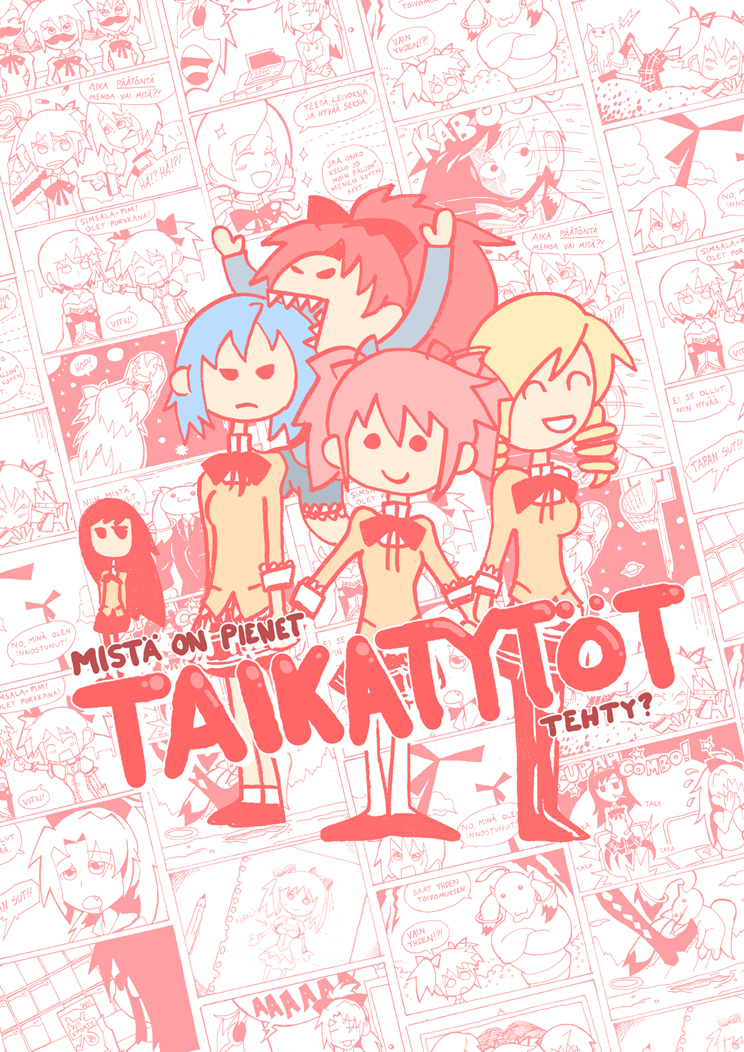 akemi homura, kaname madoka, miki sayaka, sakura kyoko, tomoe mami, and 1 more (mahou shoujo madoka magica) drawn by setz