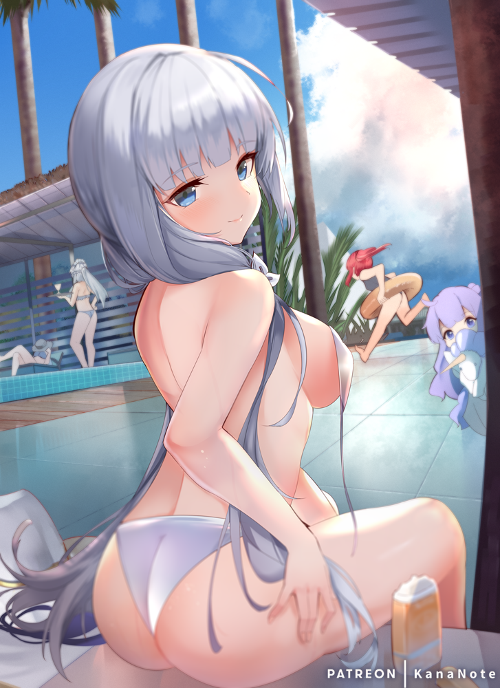 belfast, unicorn, illustrious, and san diego (azur lane) drawn by mujinbensin