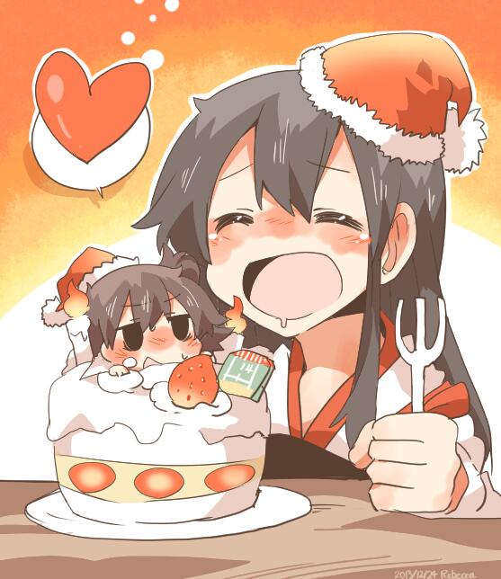 kaga and akagi (kantai collection) drawn by rebecca_(keinelove)
