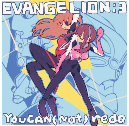 souryuu asuka langley, eva 02, and eva 08 (neon genesis evangelion and 2 more) drawn by pikaro