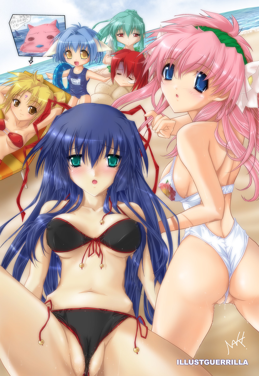 milfeulle sakuraba, mint blancmanche, ranpha franboise, forte stollen, vanilla h, and 2 more (galaxy angel) drawn by naka_(illust-guerrilla)
