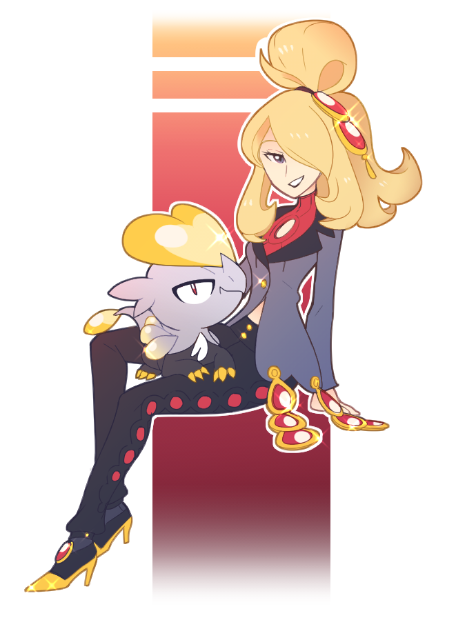 cynthia and jangmo-o (pokemon and 1 more) drawn by vergolophus