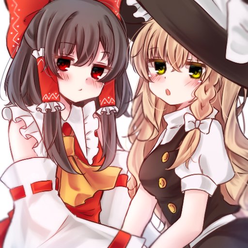 hakurei reimu and kirisame marisa (touhou) drawn by shimashiro_itsuki