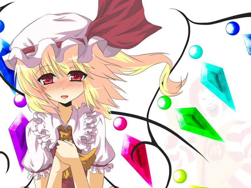 flandre scarlet and ronald mcdonald (touhou and 1 more) drawn by goma_(gomasamune)