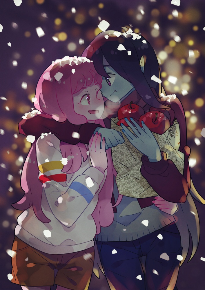 marceline abadeer and princess bonnibel bubblegum (adventure time and 1 more) drawn by luo.