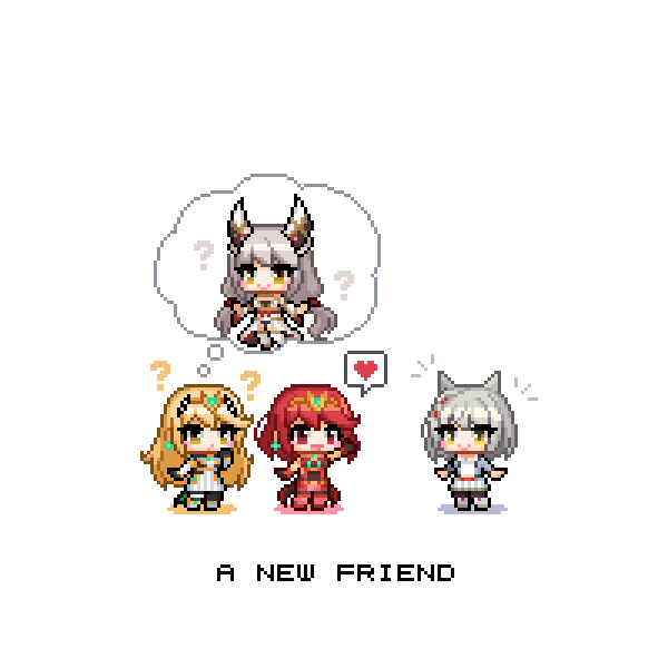 pyra, mythra, mio, and nia (xenoblade chronicles and 2 more) drawn by redforge