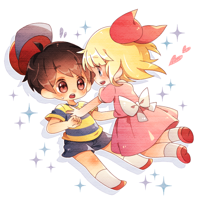 ness and paula (mother and 1 more) drawn by nyaco