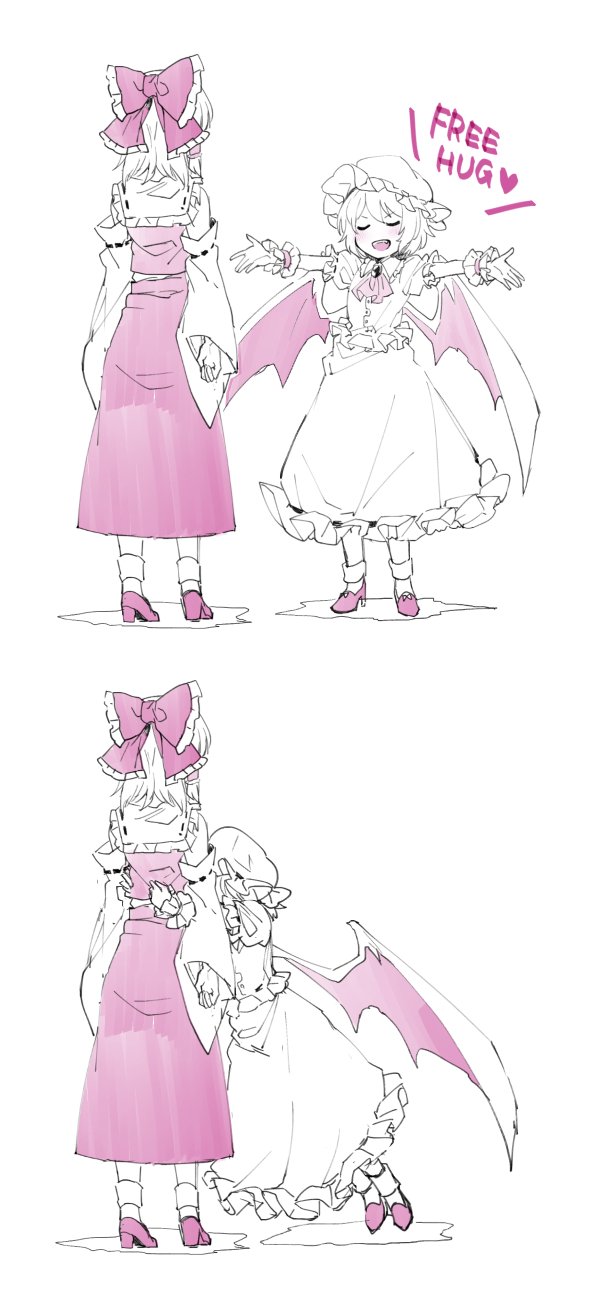 hakurei reimu and remilia scarlet (touhou) drawn by yuki_(popopo)
