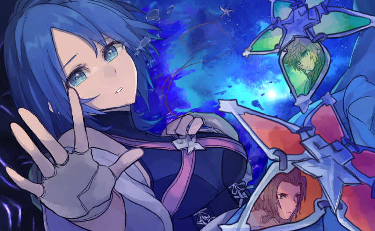 aqua, ventus, and terra (kingdom hearts and 1 more) drawn by jyaco7777