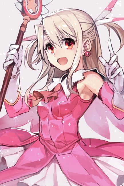 illyasviel von einzbern, prisma illya, and magical ruby (fate and 1 more) drawn by hungry_clicker
