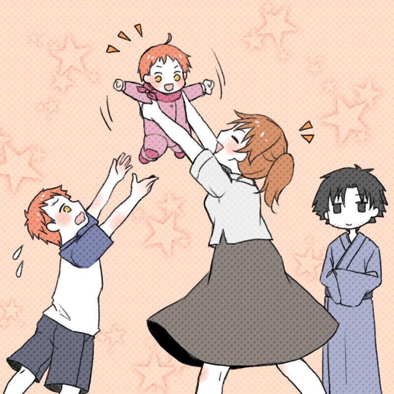 fujimaru ritsuka, emiya shirou, emiya kiritsugu, and fujimura taiga (fate and 3 more) drawn by aru_u1g
