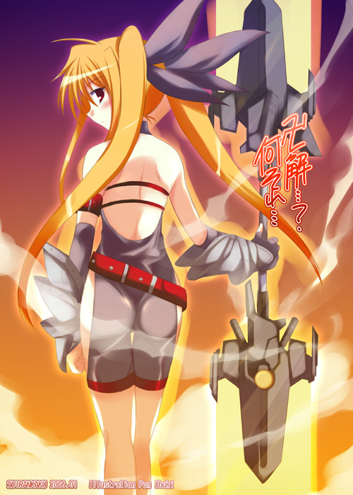 fate testarossa and bardiche (lyrical nanoha and 2 more) drawn by ibuki_pon