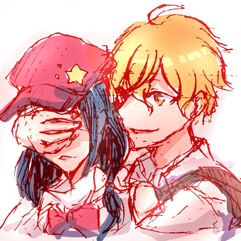 jacket girl and label girl (touhou and 1 more) drawn by rokki_hero