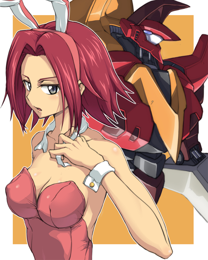 kouzuki kallen, guren, and guren mk-ii (code geass) drawn by yuusuke_(5yusuke3)