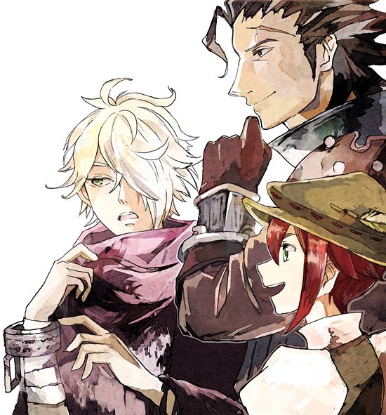 therion, tressa colzione, and olberic eisenberg (octopath traveler and 1 more) drawn by setsu_(snow21g)