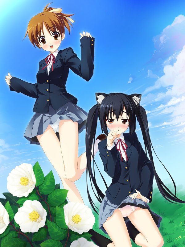 nakano azusa and hirasawa ui (k-on!) drawn by hinata_nao