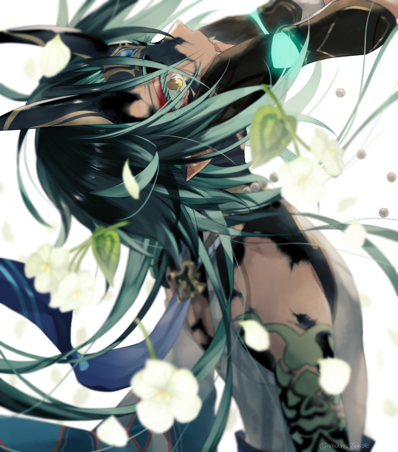 aether and xiao (genshin impact) drawn by maka_(morphine)