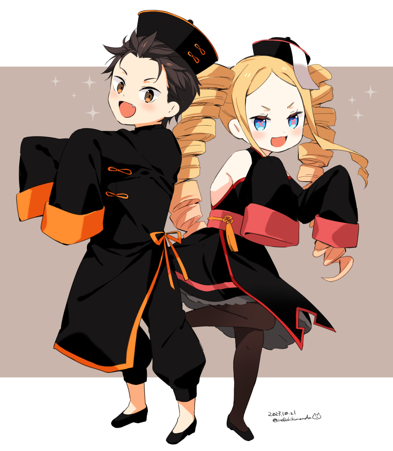 natsuki subaru and beatrice (re:zero kara hajimeru isekai seikatsu) drawn by buu_(buu02)