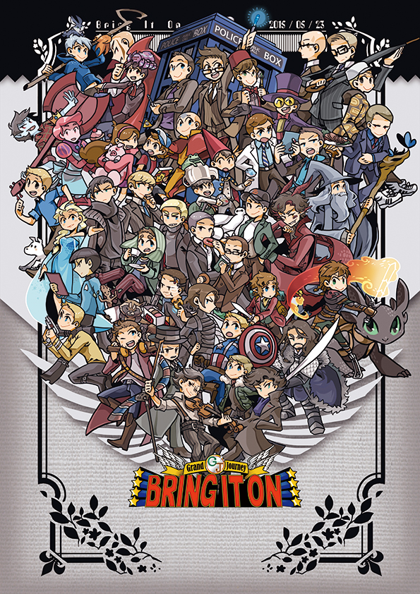 elsa, steve rogers, tony stark, captain america, bucky barnes, and 48 more (marvel and 32 more) drawn by melay_(khrssc)