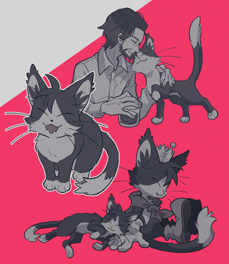 cait sith and reeve tuesti (final fantasy and 3 more) drawn by coffinsmokes