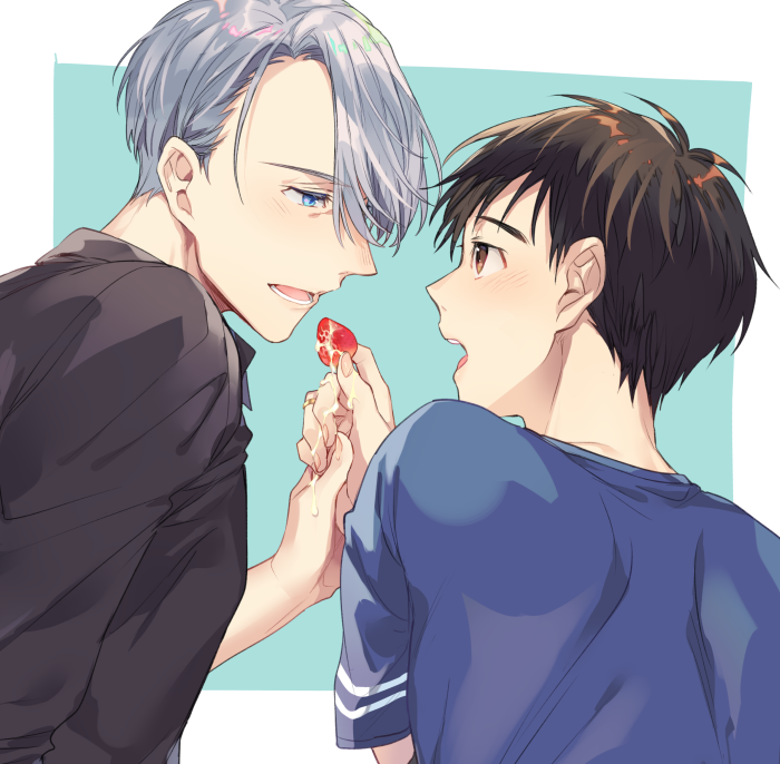 katsuki yuuri and viktor nikiforov (yuri!!! on ice) drawn by kuroemon