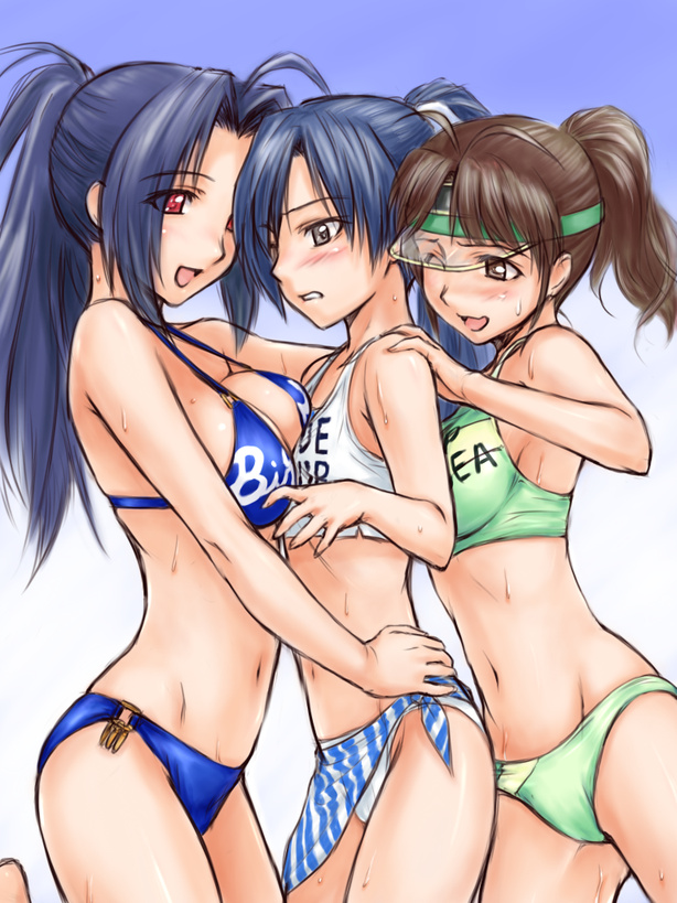 kisaragi chihaya, miura azusa, and akizuki ritsuko (idolmaster and 1 more) drawn by rona
