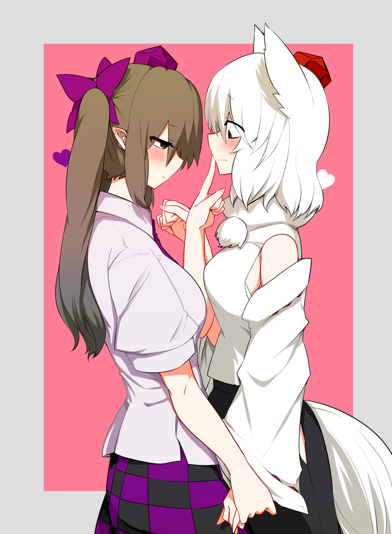 inubashiri momiji and himekaidou hatate (touhou) drawn by mizuga