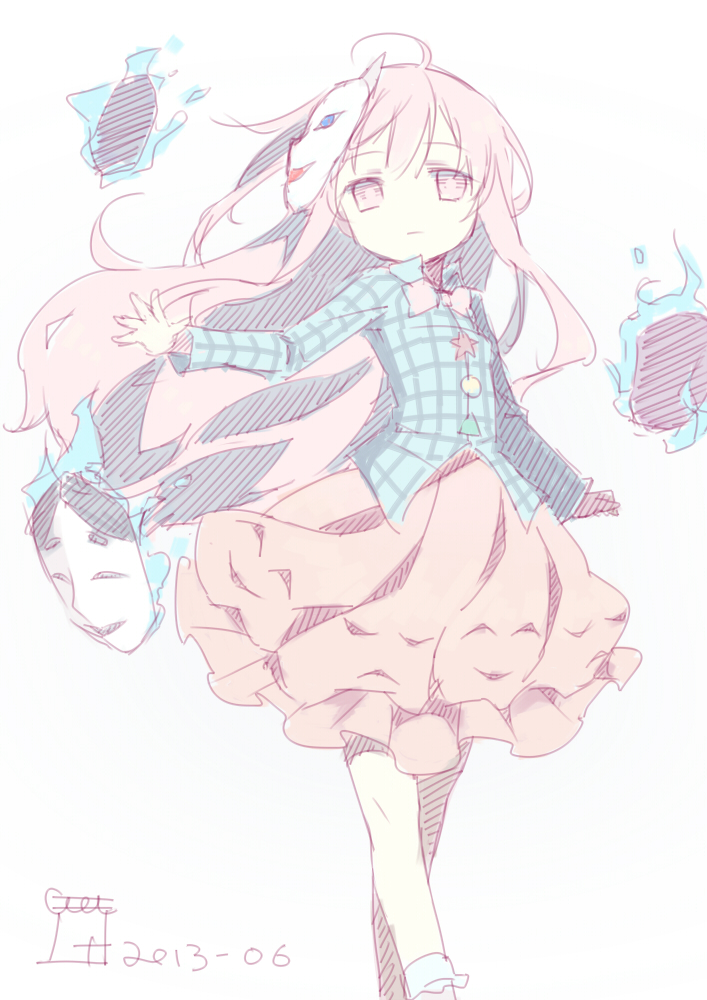 hata no kokoro (touhou) drawn by curtain_(posuinochuanglian)