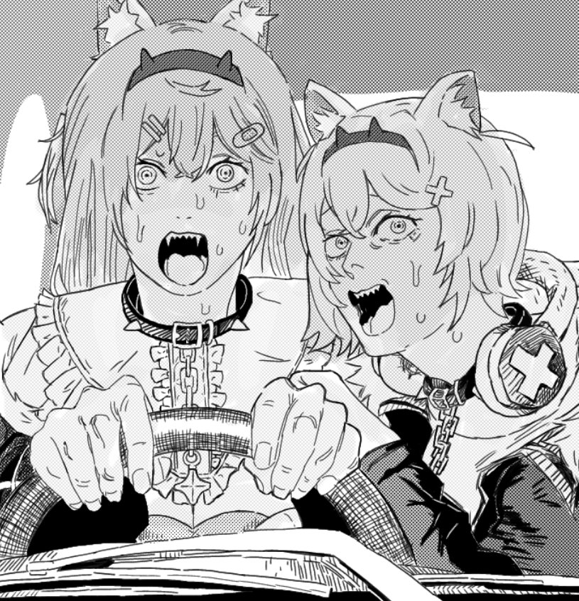 fuwawa abyssgard and mococo abyssgard (hololive and 3 more) drawn by tunamaro_563