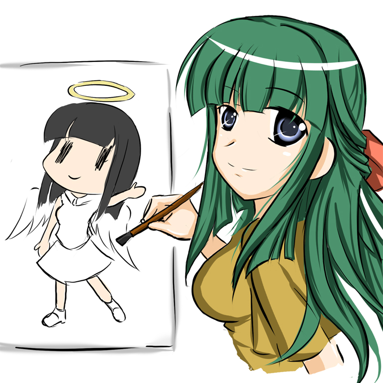 yoshinoya and matsuki miyu (hidamari sketch) drawn by kaneri