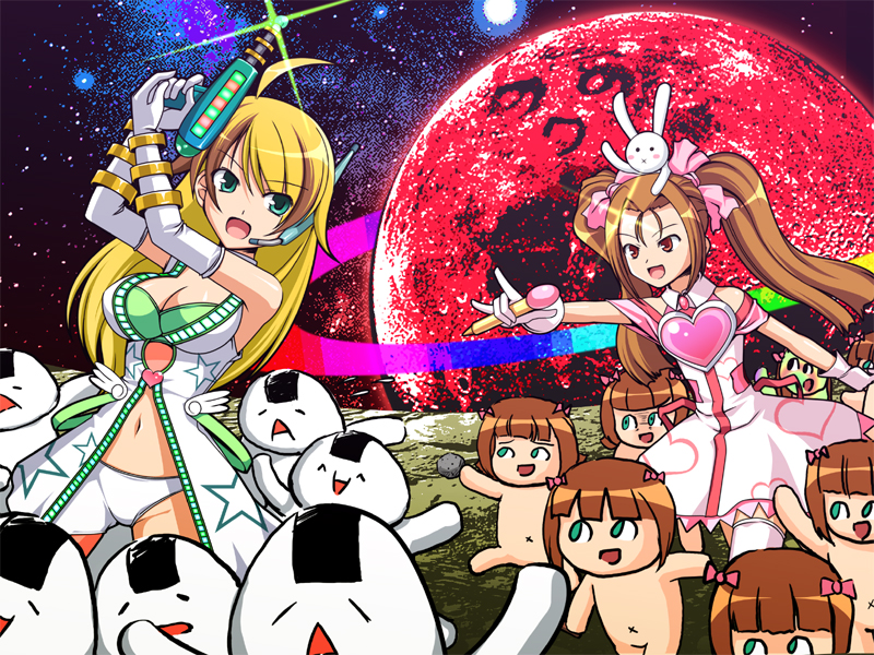 hoshii miki, minase iori, nonowa, and onigiri (idolmaster and 2 more) drawn by totokichi