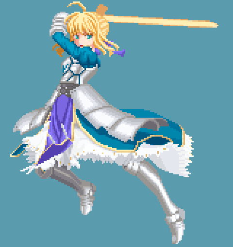 artoria pendragon and saber (fate and 1 more) drawn by aowani