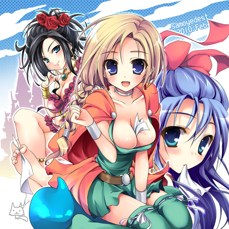 bianca, flora, and deborah (dragon quest and 1 more) drawn by bankoku_ayuya