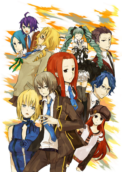 venefsukja natsuki, saijou atsuki, yamase rui, kamishiro yayoi, nola dobereiner, and 5 more (lux-pain) drawn by buzz_(moi)