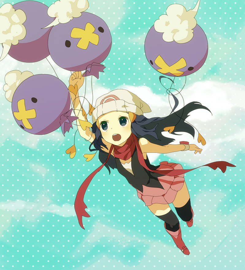 dawn and drifloon (pokemon and 1 more) drawn by emunise