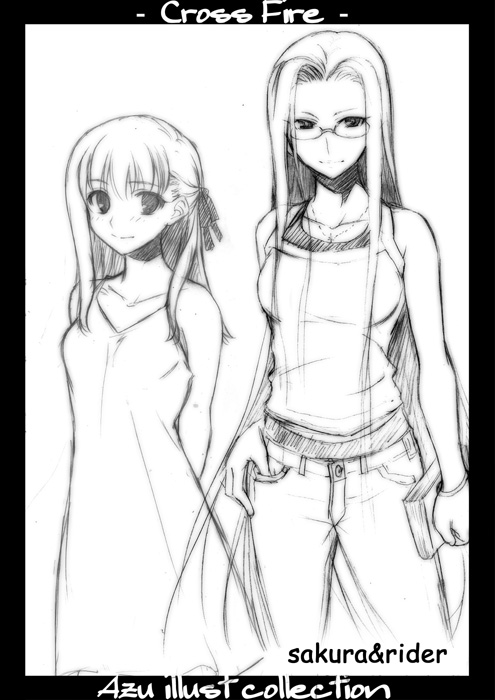 matou sakura and medusa (fate and 1 more) drawn by azu