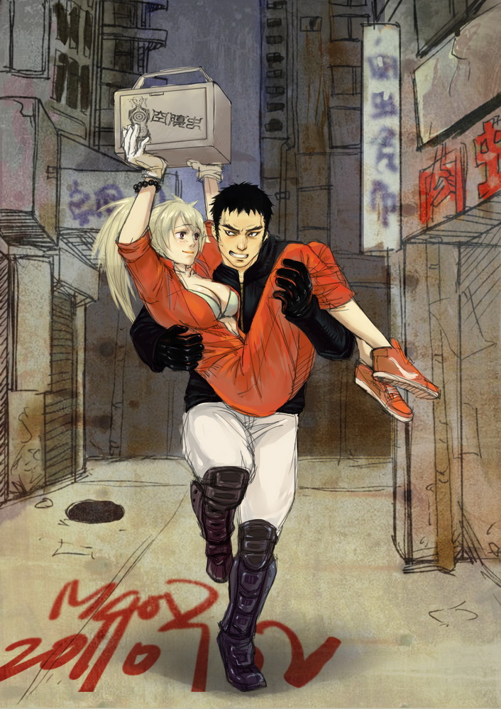 nikaidou and aikawa (dorohedoro) drawn by mcad