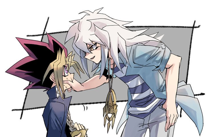 muto yugi and yami bakura (yu-gi-oh! and 1 more) drawn by shi_(shooo_ttt)