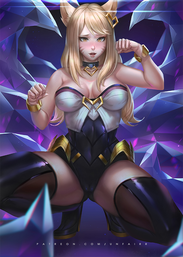 ahri and k/da ahri (league of legends) drawn by unfairr