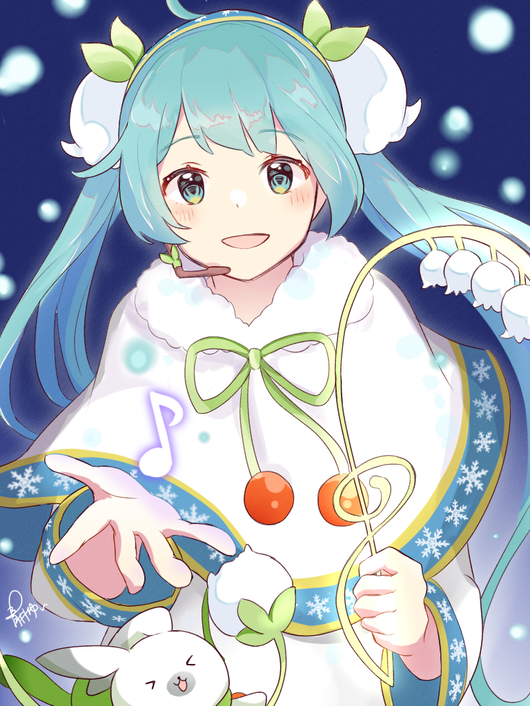 hatsune miku, yuki miku, and rabbit yukine (vocaloid and 1 more) drawn by aoiyui
