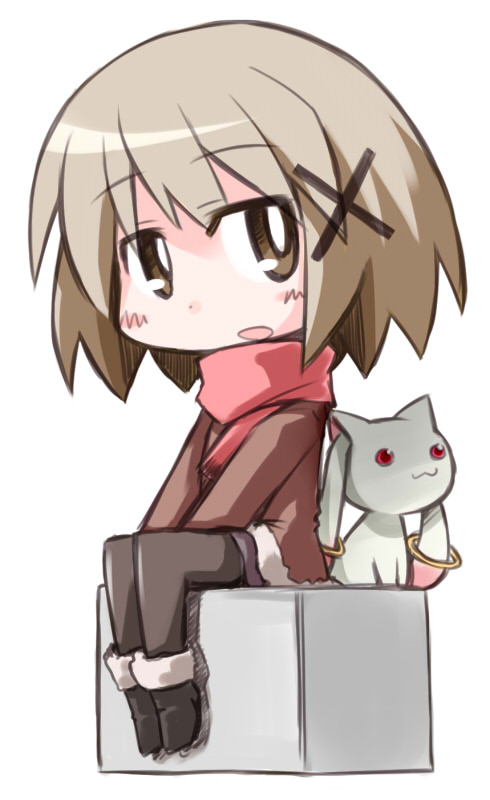 kyubey and yuno (mahou shoujo madoka magica and 1 more) drawn by kugelschreiber