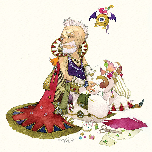 strago magus (final fantasy and 1 more) drawn by sakizou
