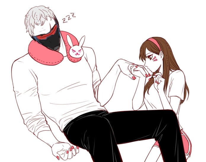 d.va and soldier: 76 (overwatch and 1 more) drawn by m_mim